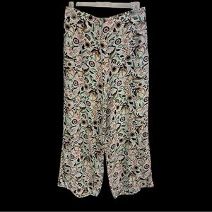 TTAHARI Small Petite Floral Wide-Leg Pants